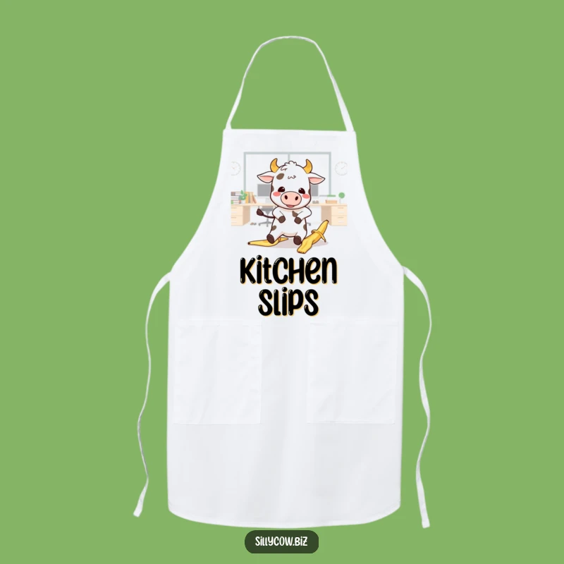 Funny Kawaii Cow Slip Apron - Hilarious Kitchen Gift for Coworkers