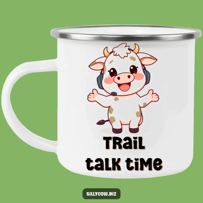 Funny Cow Adventure Mug: Happy Cow Headset, Gesturing, Outdoor Comms Gift