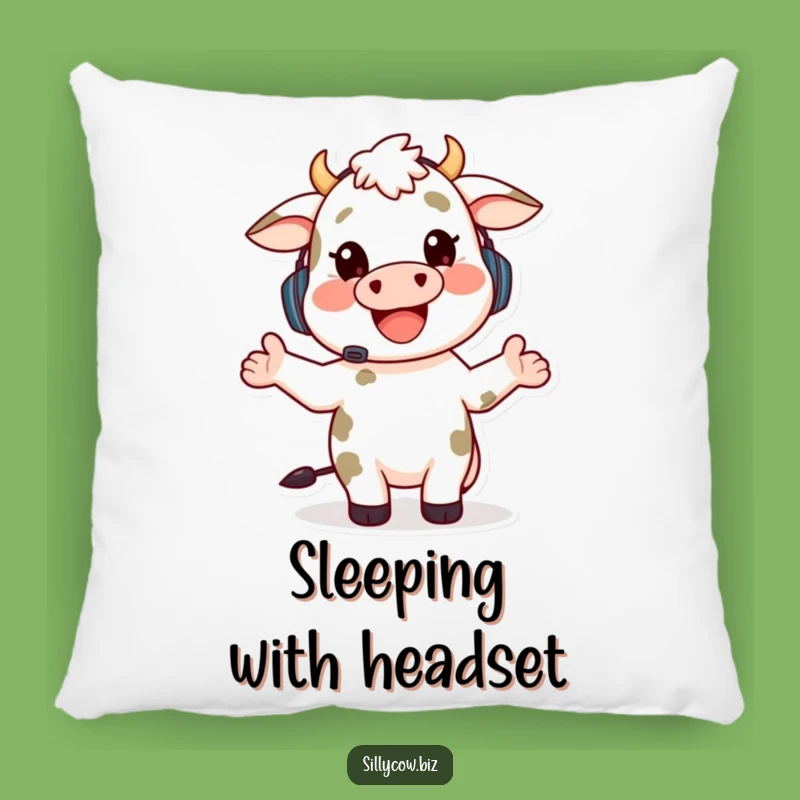 Funny Cow Comfort Pillow: Happy Cow Headset, Gesturing, Cozy & Hilarious Gift