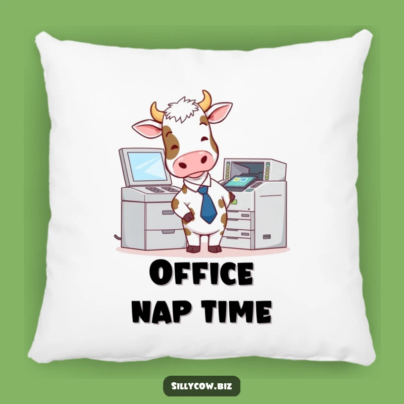 Funny Cow Tie Copier Pillow - Comfy & Hilarious Desk Decor Gift