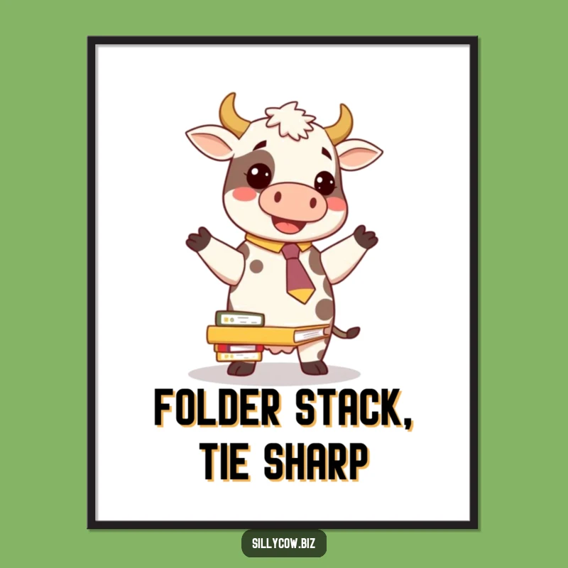 Funny Cow Tie Digital Art: Instant Office Humor Print!
