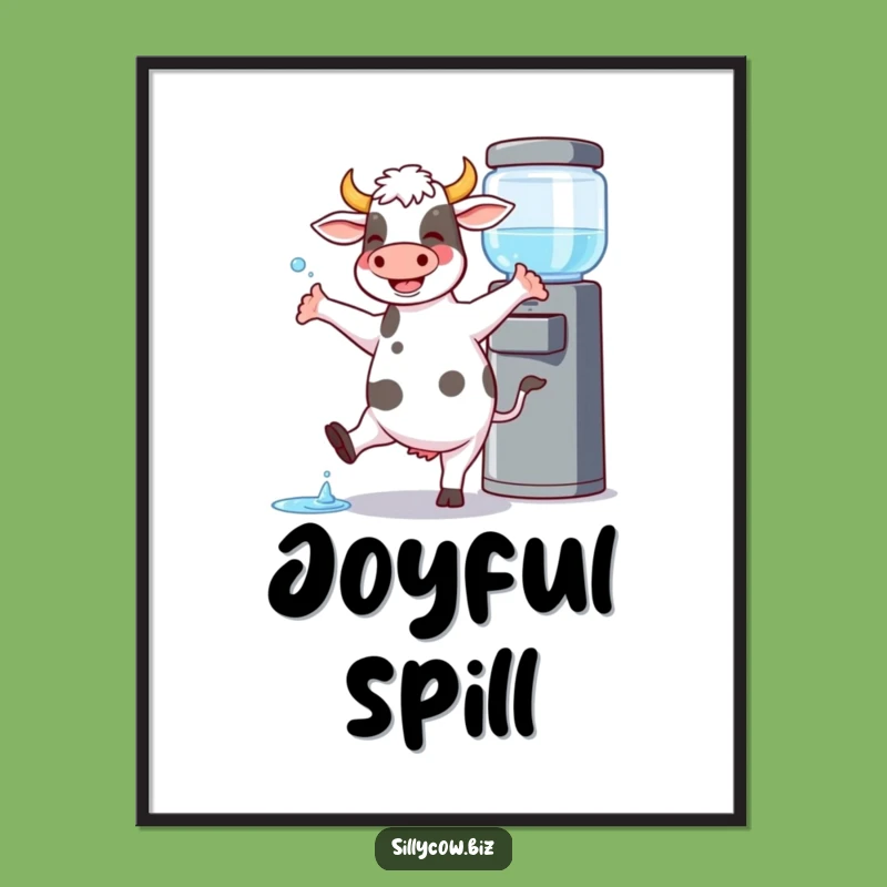 Funny Dancing Cow Water Cooler Digital Art - Hilarious Decor Gift