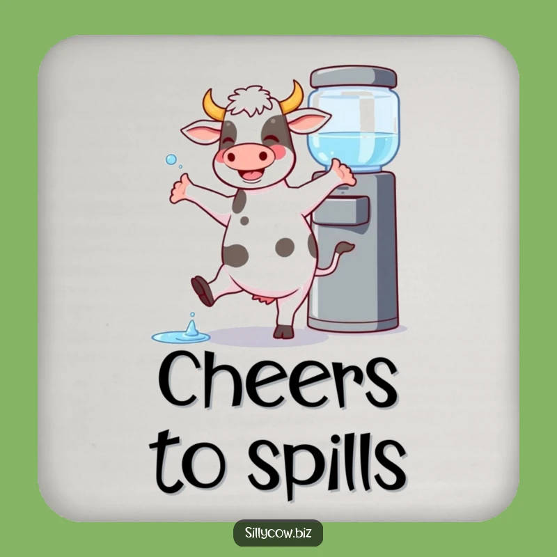 Funny Dancing Cow Water Cooler Coaster - Hilarious Protection Gift
