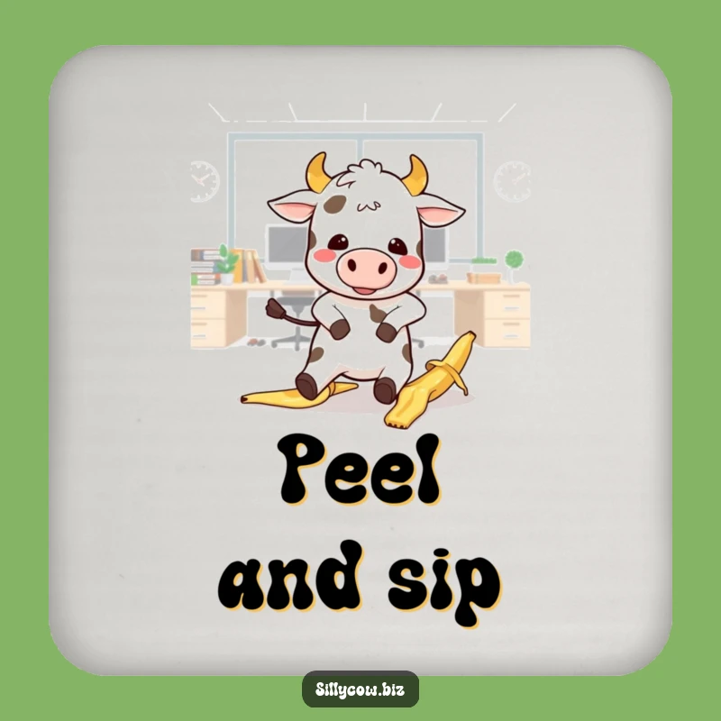 Funny Kawaii Cow Slip Coaster - Hilarious Protection & Gag Gift
