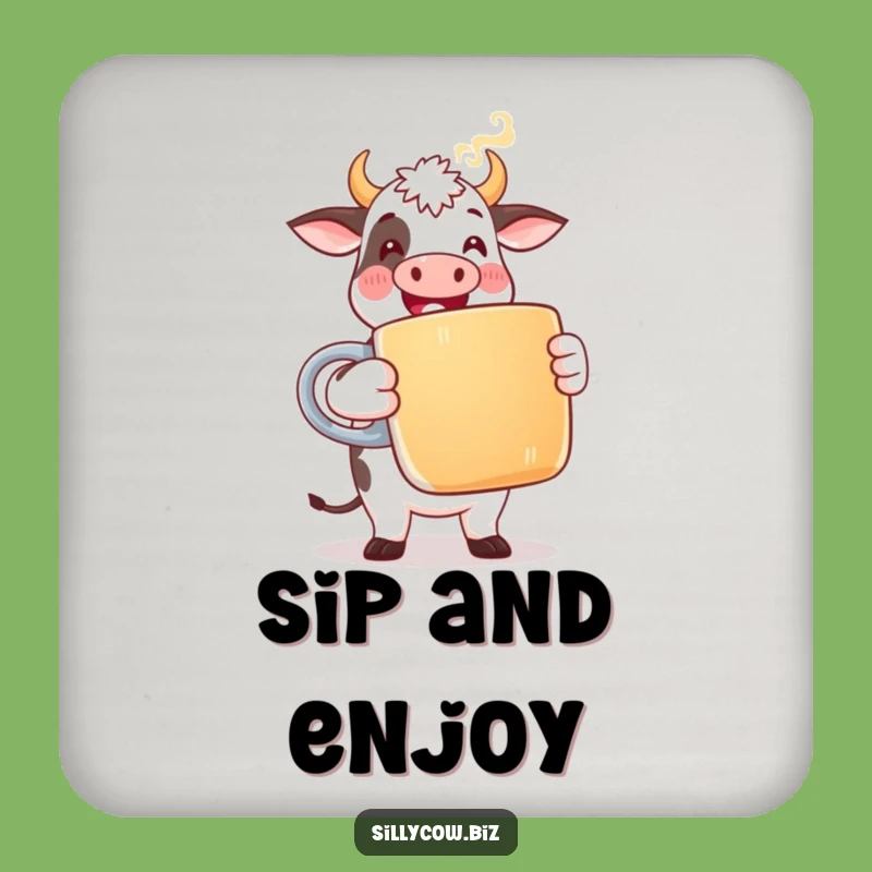 Funny Cow Coffee Coaster Set: Protect Surfaces with Happy Cow Art!