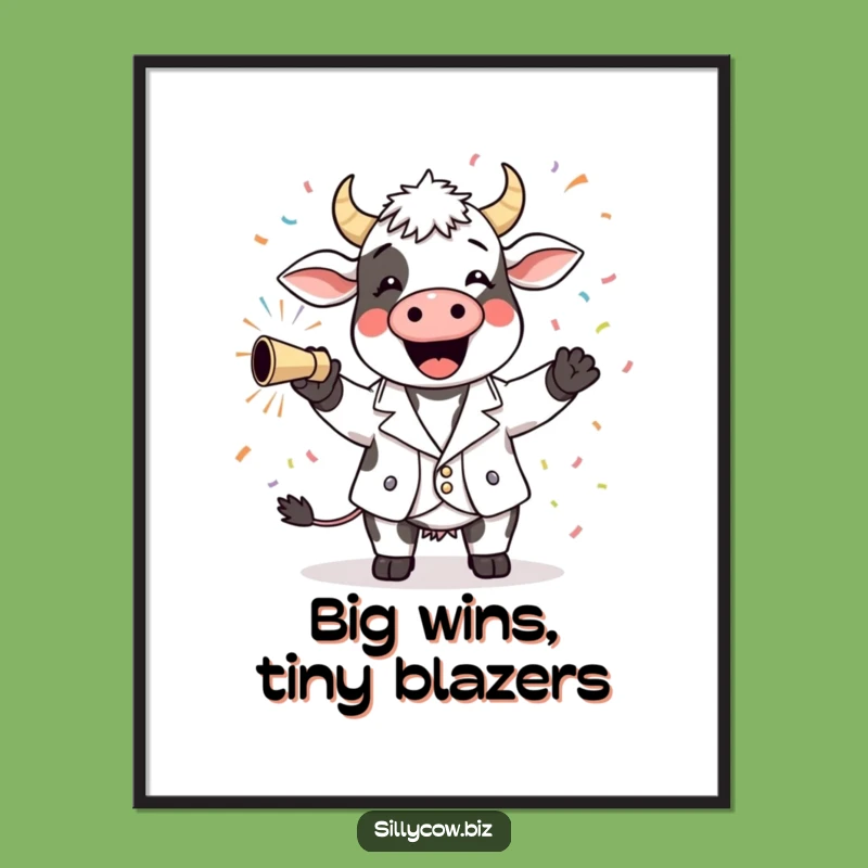 Funny Cow Blazer Poster: Celebrate Life with Joyful Art!