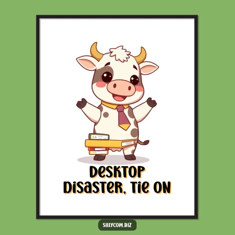 Funny Cow Tie Poster: Office Humor for Your Walls!