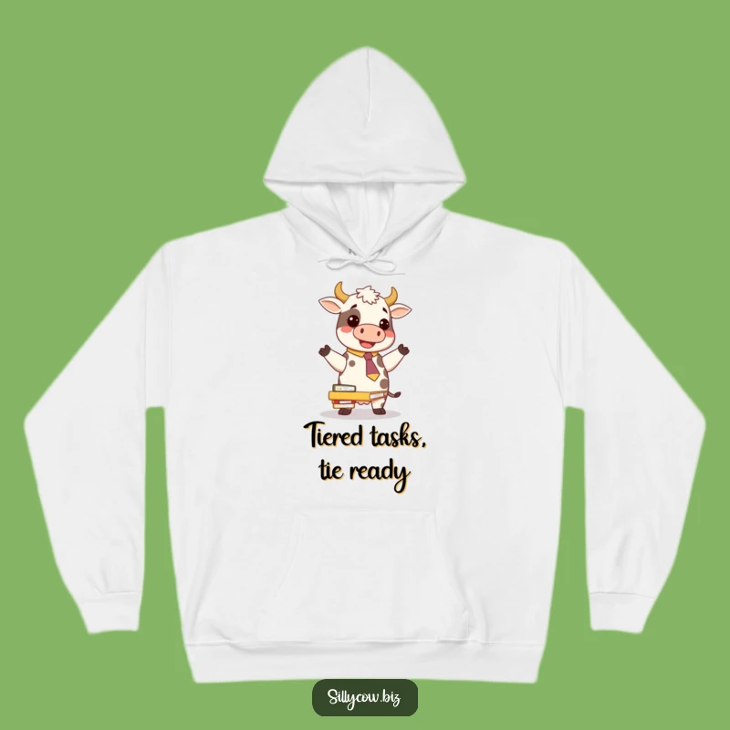 Funny Cow Tie Hoodie: Cozy Up During Office Chaos!