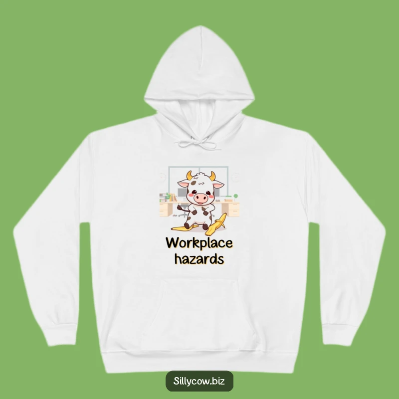 Funny Kawaii Cow Slip Hoodie - Cozy & Hilarious Office Gift