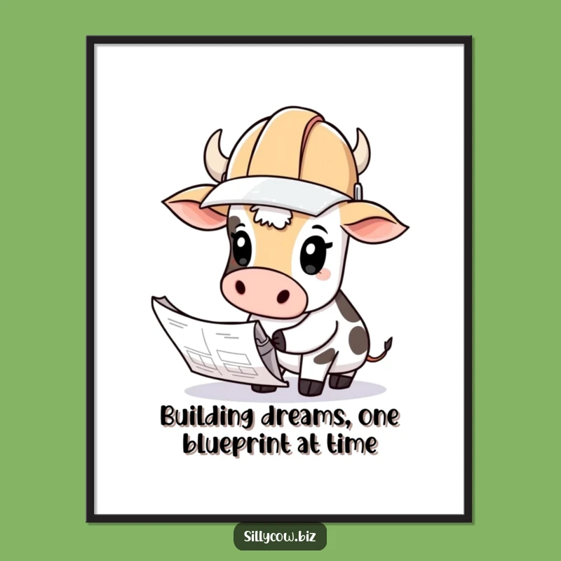 Funny Free Printable Wall Art: Cow Blueprint Curiosity Downloadable Decor