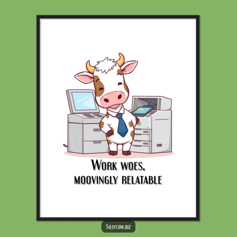 Funny Free Printable Wall Art: Cow Copier Malfunction Downloadable Decor