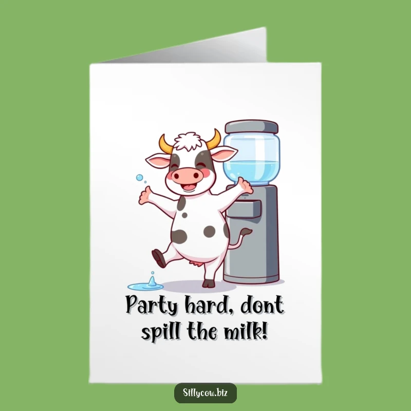 Free Printable Birthday Card: Funny Dancing Cow Downloadable Gift