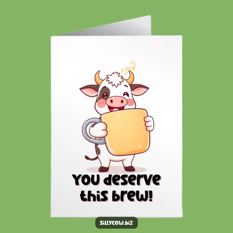 Free Printable Cow Coffee Congrats Card: Morning Success Gift