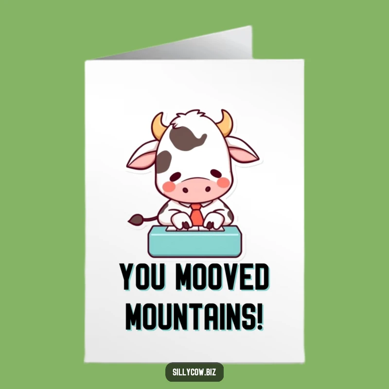 Free Printable Cow Congratulations Card: Funny Office Achievement Gift