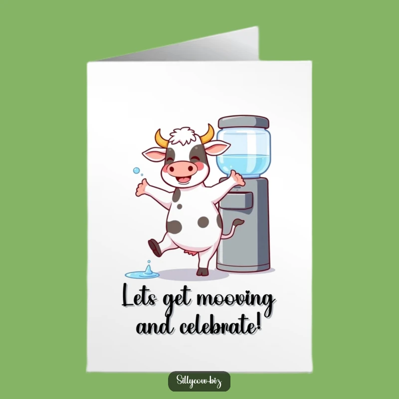 Free Printable Congrats Card: Dancing Cow Celebration Downloadable Gift