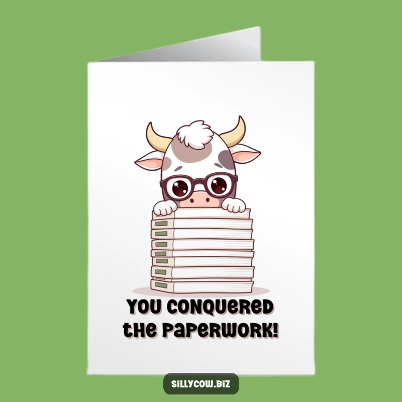Free Printable Cow Congrats Card: Funny Busy Bee Achievement Gift