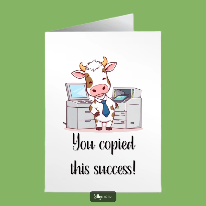 Free Printable Congrats Card: Cow Copier Chaos Downloadable Gift