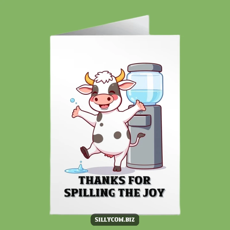 Free Printable Thank You Card: Dancing Cow Thanks Downloadable Gift