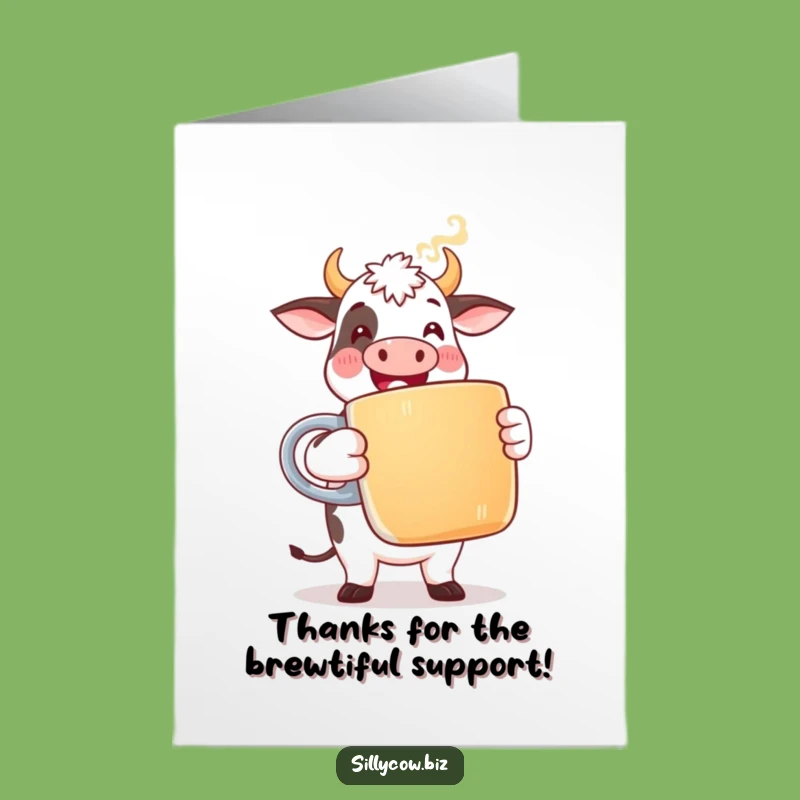 Free Printable Cow Coffee Thank You Card: Grateful Brew Gift