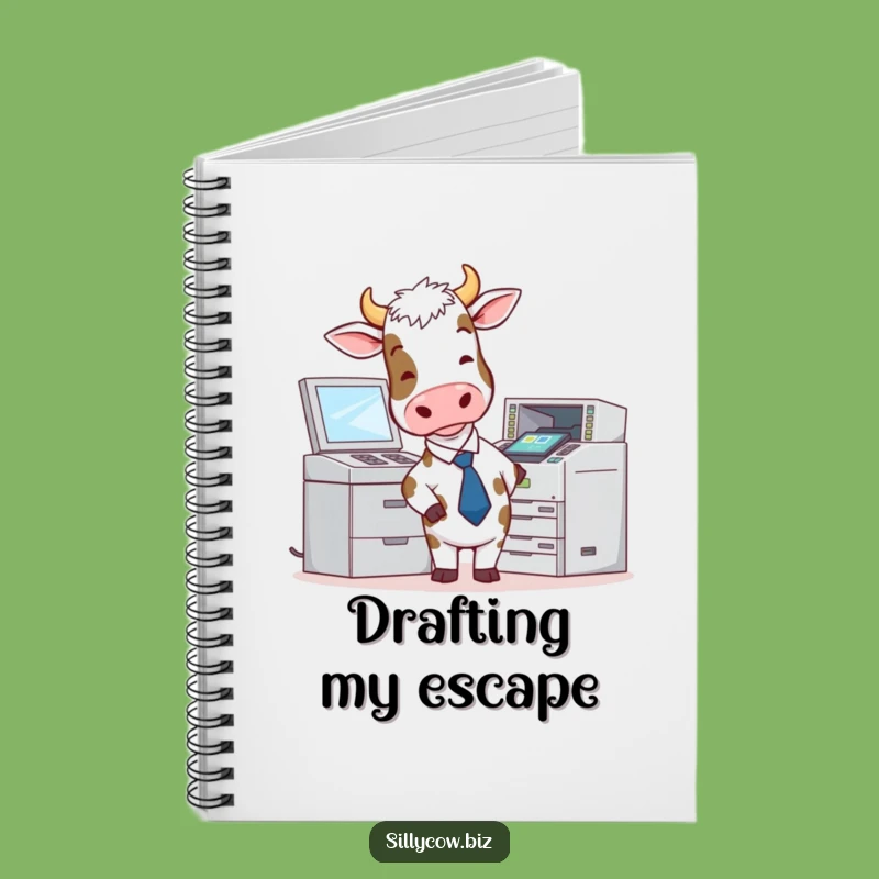 Funny Cow Tie Copier Notebook - Hilarious Journal Gift for Work Ideas