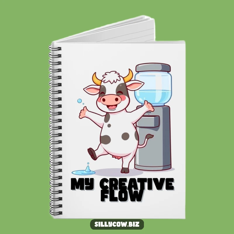 Funny Dancing Cow Water Cooler Notebook - Hilarious Journal Gift