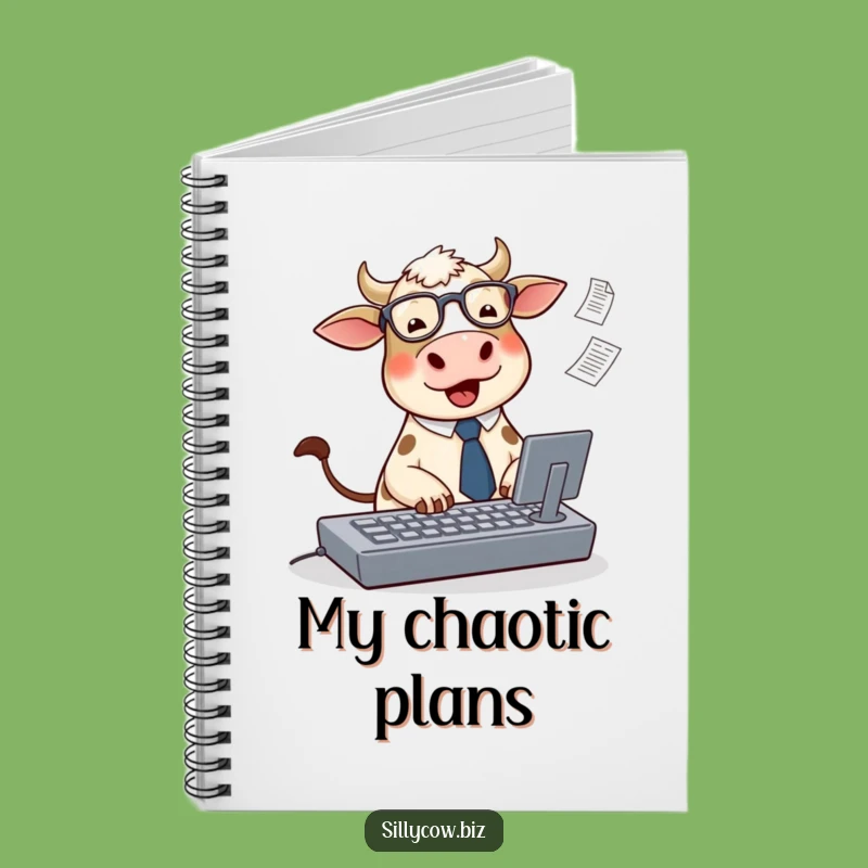 Funny Cow Office Notebook: Cute Typing Cow Journal, Adorable Humorous Gift!
