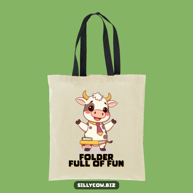 Funny Cow Tie Tote Bag: Carry Your Load with a Smile!